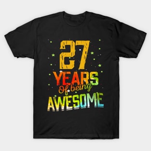 27 Years Of Being Awesome Gifts 27th Anniversary Gift Vintage Retro Funny 27 Years Birthday Men Women T-Shirt